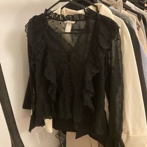 H&M Sheer Black Blouse